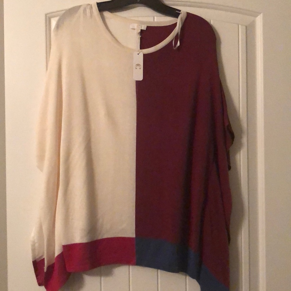 NWT Color Block Blouse -M